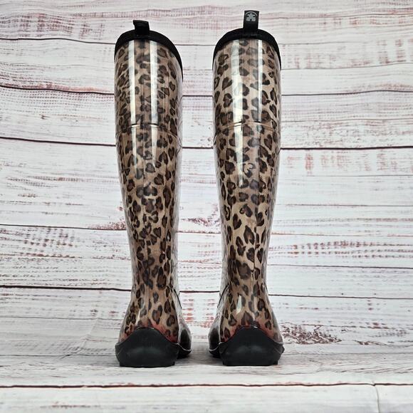 Kamik Rain Boots Size 6 Cheetah Leopard Print Waterproof Outdoor Nature Earthy - Picture 3 of 9